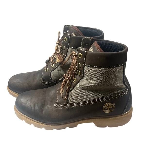 Timberland Men's Leather & Mesh Lace-Up Boots Brown Padded Collar Outdoor Sz 9 - Picture 1 of 9